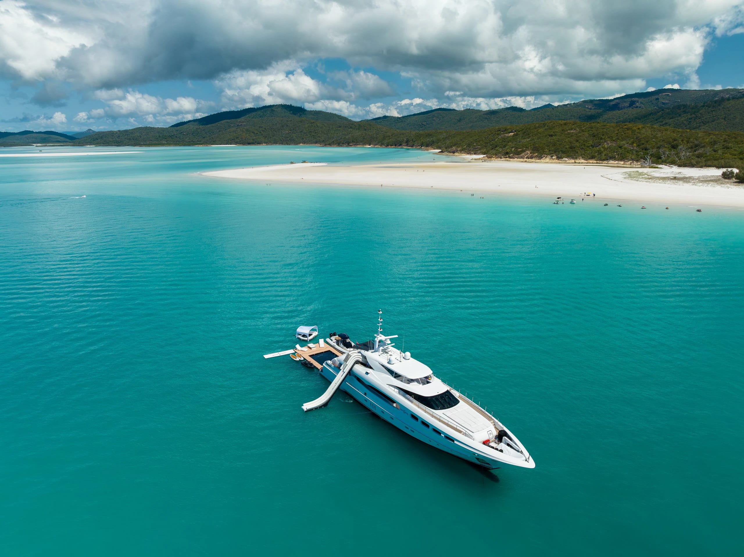 Impulsive at anchor by Whitehaven Beach in the Whitsundays